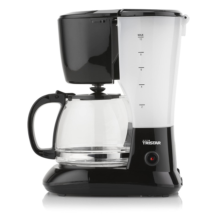 Cafetieră Tristar 1.25L, neagră, capacitate pentru 10-12 cești, potrivită pentru camping