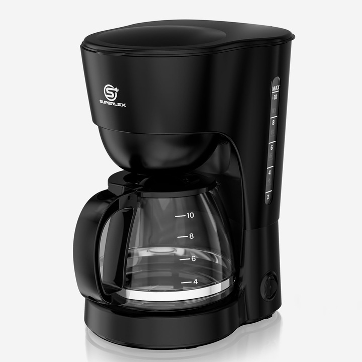 Espressor SUPERLEX 1, 25L cu carafă din sticlă, 600W, pentru 10 cești de cafea filtrată