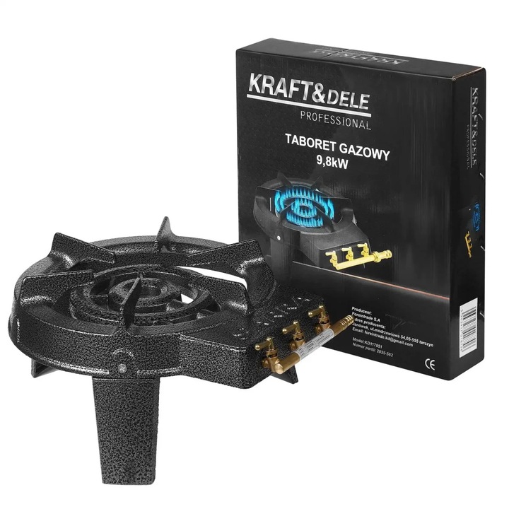 Arzator rotund exterior GPL, pirostrie din fonta, 9.8KW 3 duze KD117851