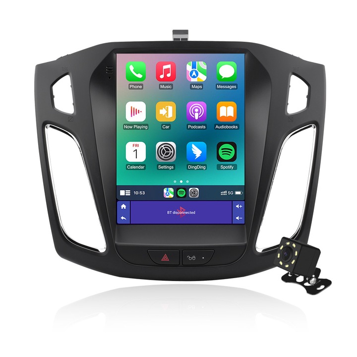 Navigatie Isudar Android tip Tesla ecran 9.7 Inch, pentru Ford Focus 3 2011-2018, Canbus, Carplay, Android Auto, GPS, Bluetooth 5.4, Wi-fi 6, 2xUSB, Camera marsarier, 2GB RAM, 64GB ROM, 4K Video