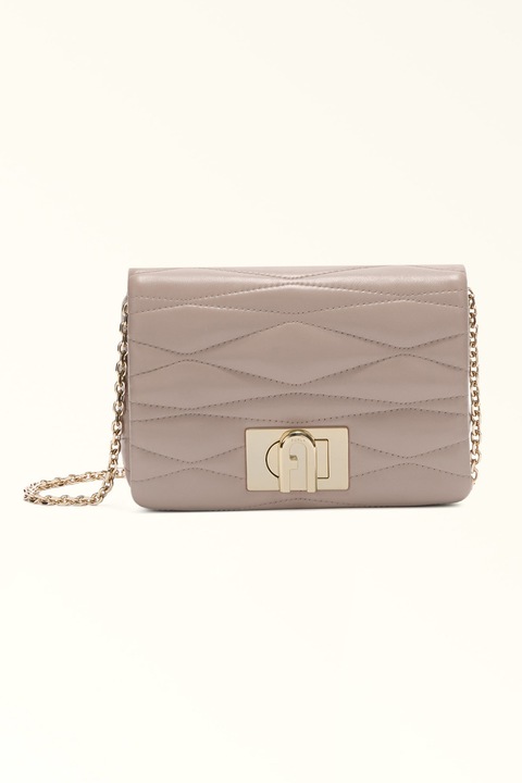 Furla, Geanta crossbody din piele cu aspect matlasat 1927 Mini, Maro taupe deschis