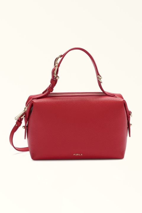 Furla, Geanta de piele cu maner si bareta aditionala Boston, Rosu