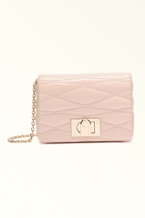 Furla, Geanta crossbody din piele cu aspect matlasat 1927 Mini, Roz pal