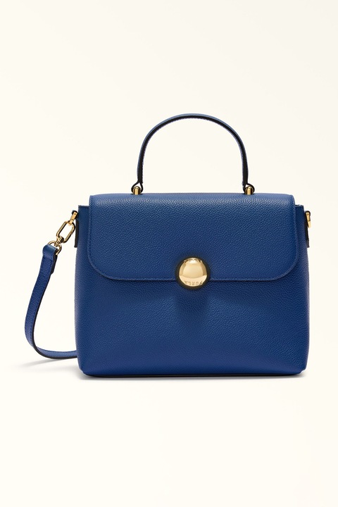 Furla, Geanta crossbody din piele cu maner fix Moonlight, Albastru inchis