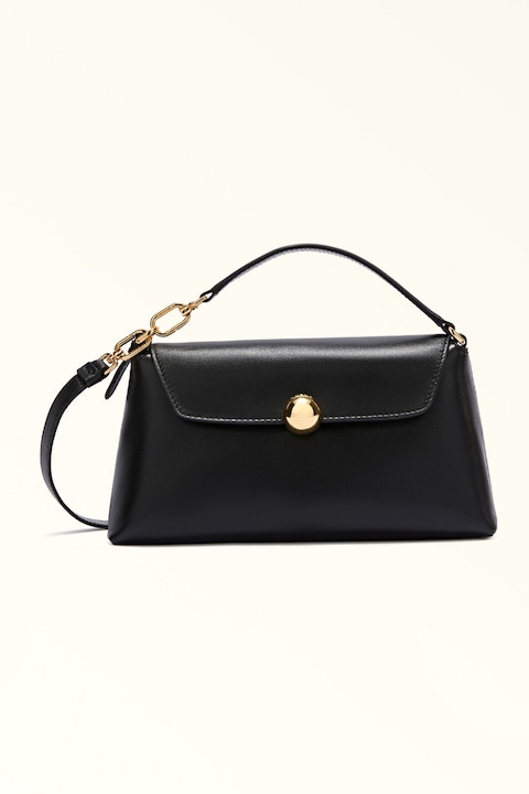 Furla, Geanta din piele cu maner si bareta aditionala Sfera Soft, Negru