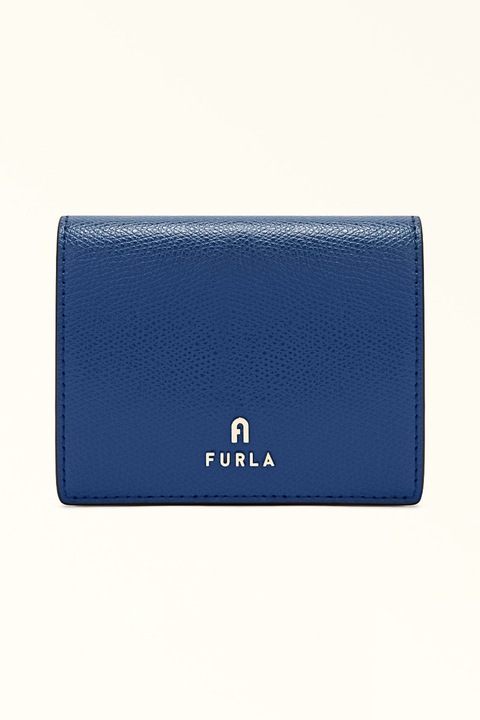 Furla, Portofel pliabil din piele Camelia, Albastru inchis