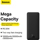 Bancă de alimentare pentru mobil, Baseus, 30000 mAh, 20 W, Negru, USB-C