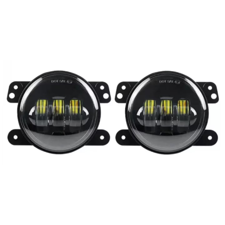 Set 2 Proiectoare Ceata LED Ø98mm 12V H8/H11, Lumina Alba, Carcasa Aluminiu – Compatibile Dacia, Renault, Ford, Citroen, Suzuki lumixauto