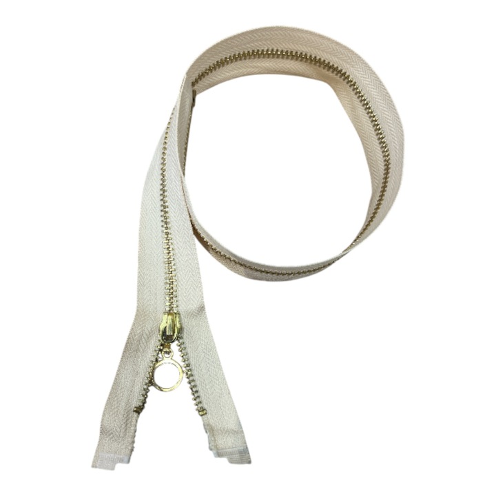 Ципове бежови, със спирала 4 мм, метални, златни, дължина 50 см (комплект 10 броя)