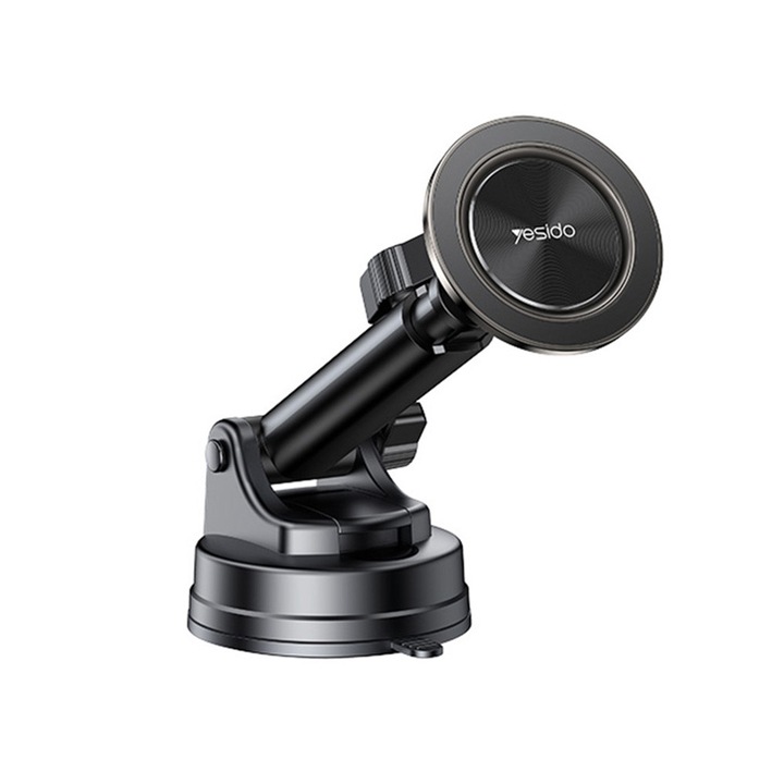 Suport auto pentru telefon/tableta Yesido, design Star Ring magnetic, 360, zinc, negru