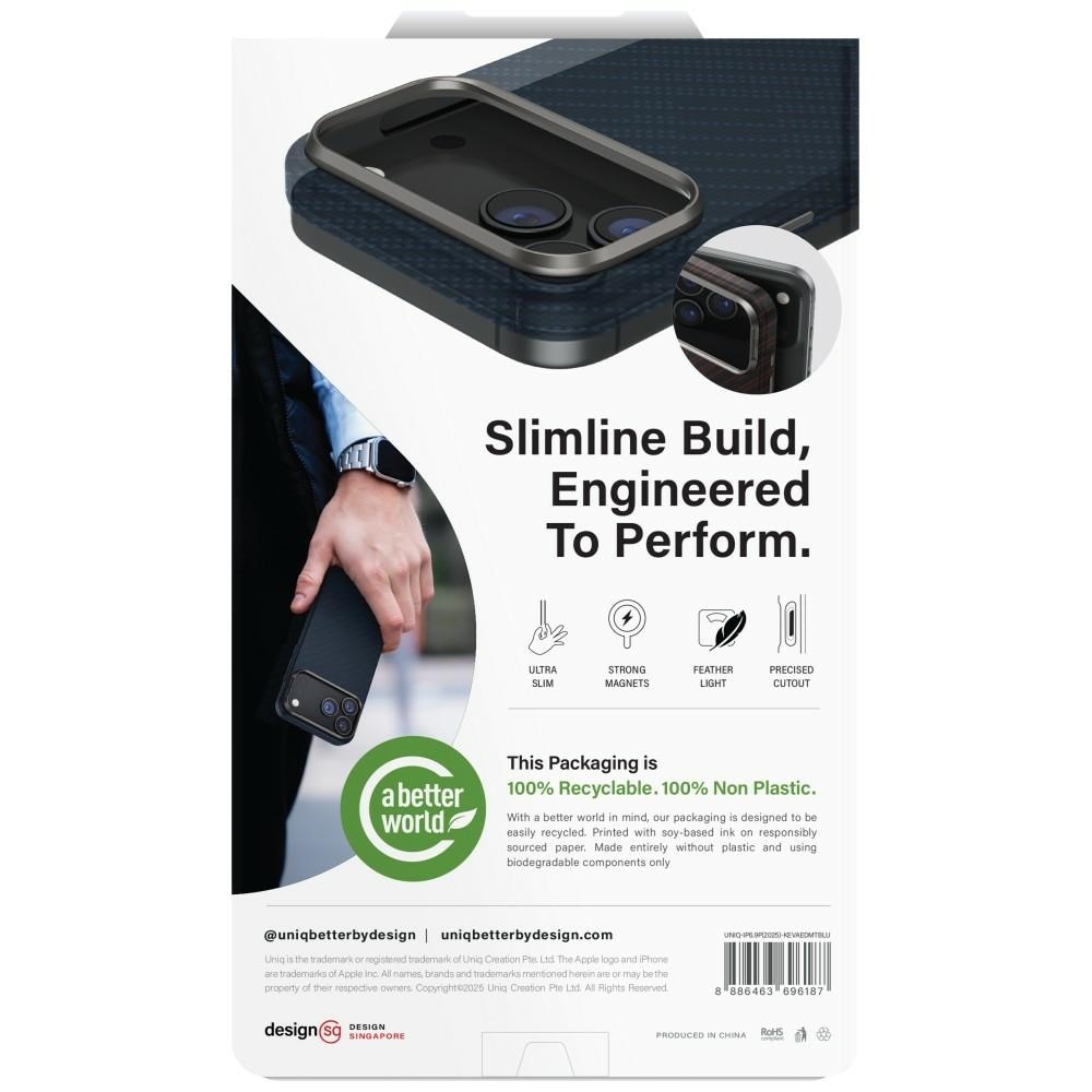 Carcasa Uniq Keva EDGE cu MagClick compatibila cu iPhone 17 Pro Max, Albastru