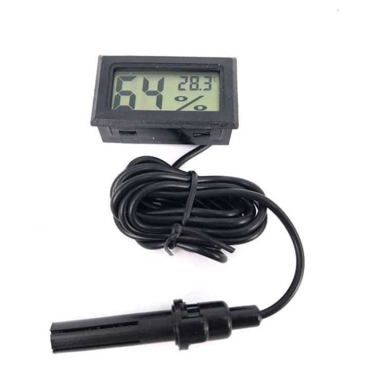 Termometru cu sondă, Generic, LCD, negru, 4.8x2.8x1.5cm