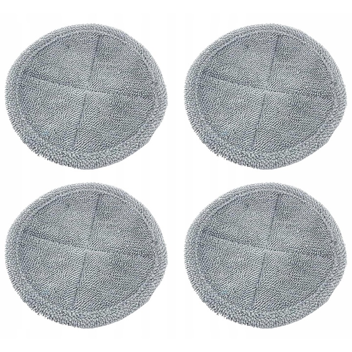 Set 4 lavete de rezervă pentru mop, AreoSe, gri, ușor de curățat, ideale pentru toate podelele dure