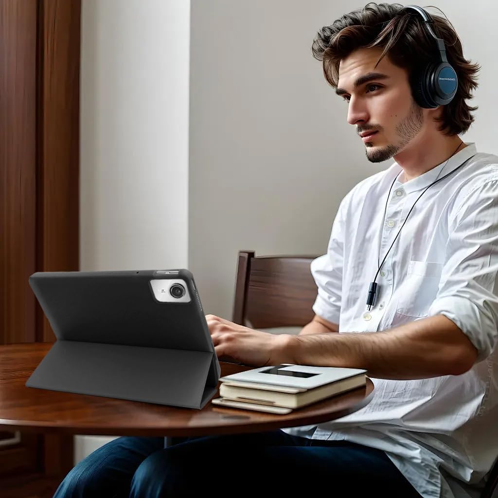 Husa pentru tableta, VIENOD®, compatibila cu Lenovo Tab M11/K11E, 11 inch, cu slot pentru stilou, TPU, functie de activare/repaus, negru