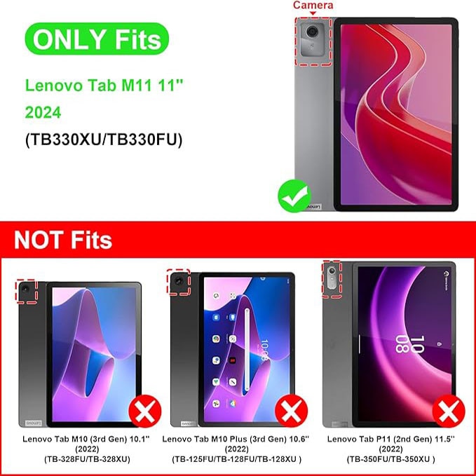 Husa pentru tableta, VIENOD®, compatibila cu Lenovo Tab M11/K11E, 11 inch, cu slot pentru stilou, TPU, functie de activare/repaus, negru