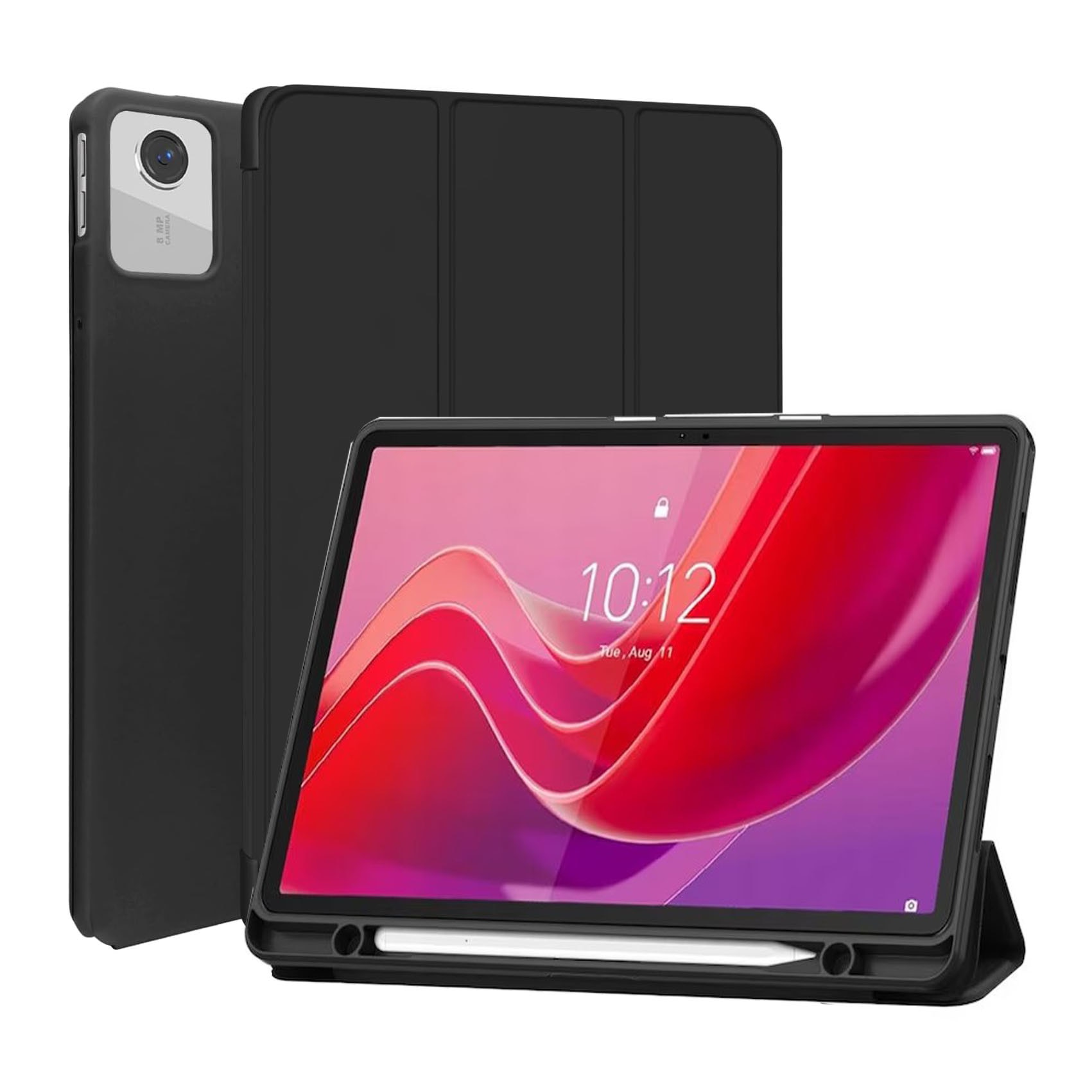 Husa pentru tableta, VIENOD®, compatibila cu Lenovo Tab M11/K11E, 11 inch, cu slot pentru stilou, TPU, functie de activare/repaus, negru