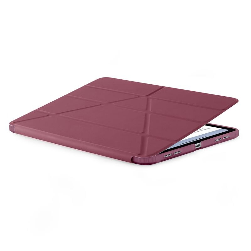 Husă flip cover Pipetto Origami No1, Burgundy, 5 poziții de susținere, compatibilă cu iPad 10 (2022)