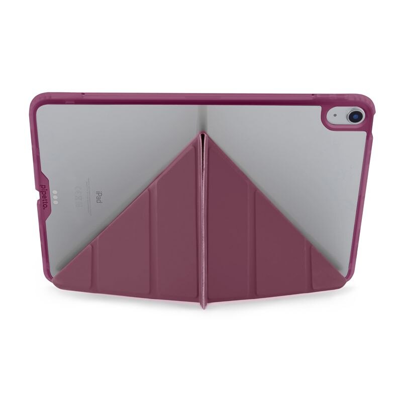 Husă flip cover Pipetto Origami No1, Burgundy, 5 poziții de susținere, compatibilă cu iPad 10 (2022)