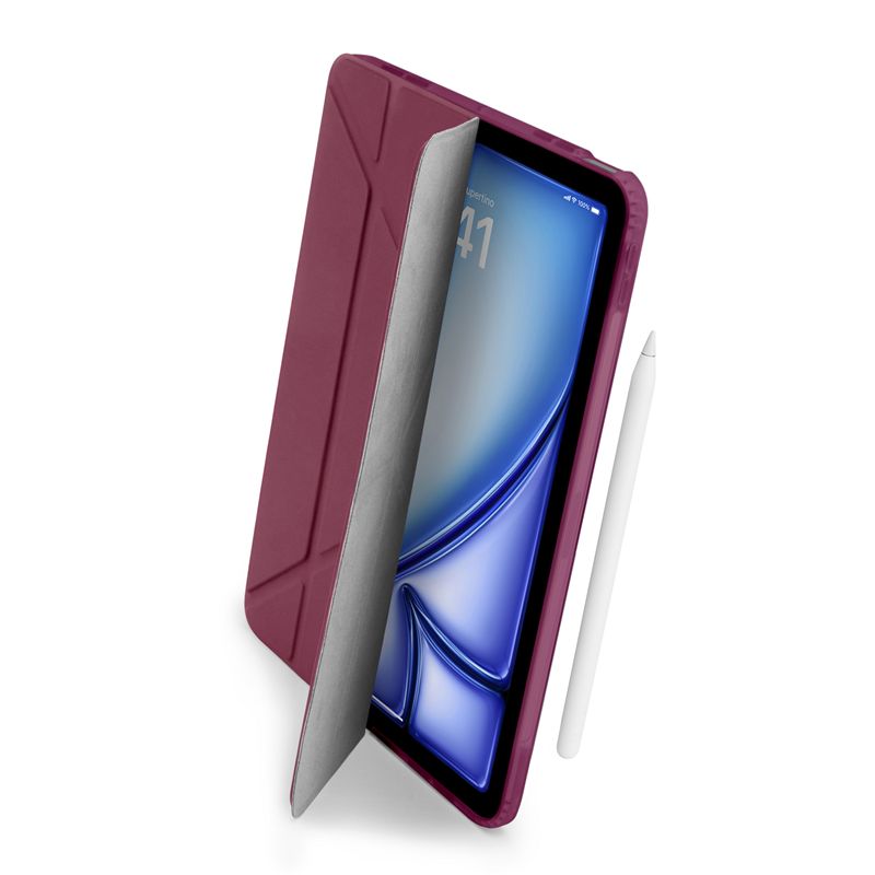 Husă flip cover Pipetto Origami No1, Burgundy, 5 poziții de susținere, compatibilă cu iPad 10 (2022)