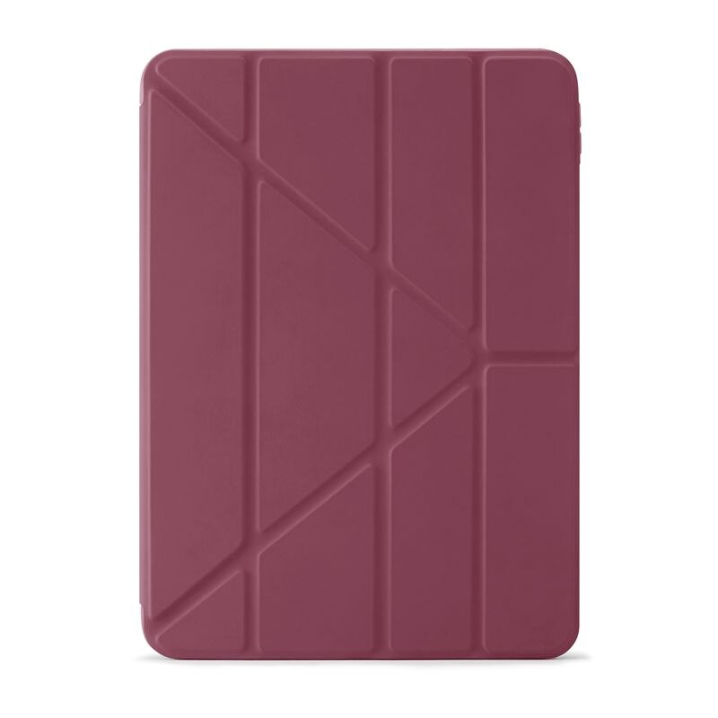 Husă flip cover Pipetto Origami No1, Burgundy, 5 poziții de susținere, compatibilă cu iPad 10 (2022)