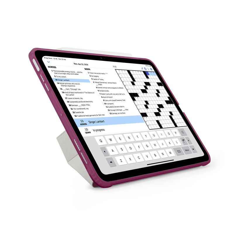 Husă flip cover Pipetto Origami No1, Burgundy, 5 poziții de susținere, compatibilă cu iPad 10 (2022)