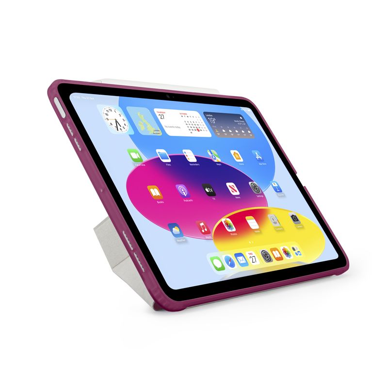 Husă flip cover Pipetto Origami No1, Burgundy, 5 poziții de susținere, compatibilă cu iPad 10 (2022)