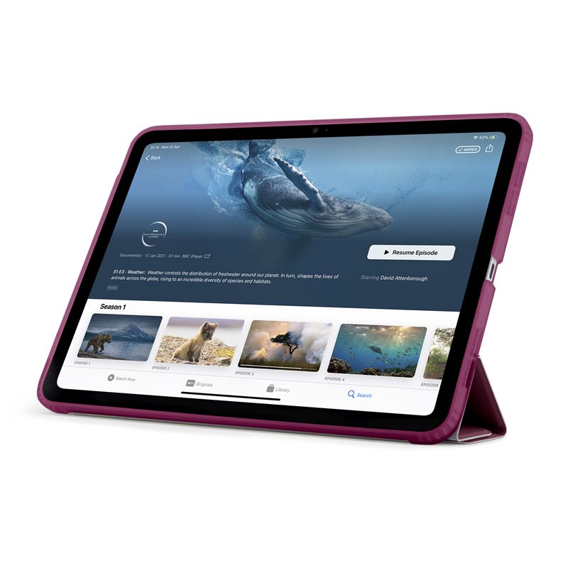 Husă flip cover Pipetto Origami No1, Burgundy, 5 poziții de susținere, compatibilă cu iPad 10 (2022)