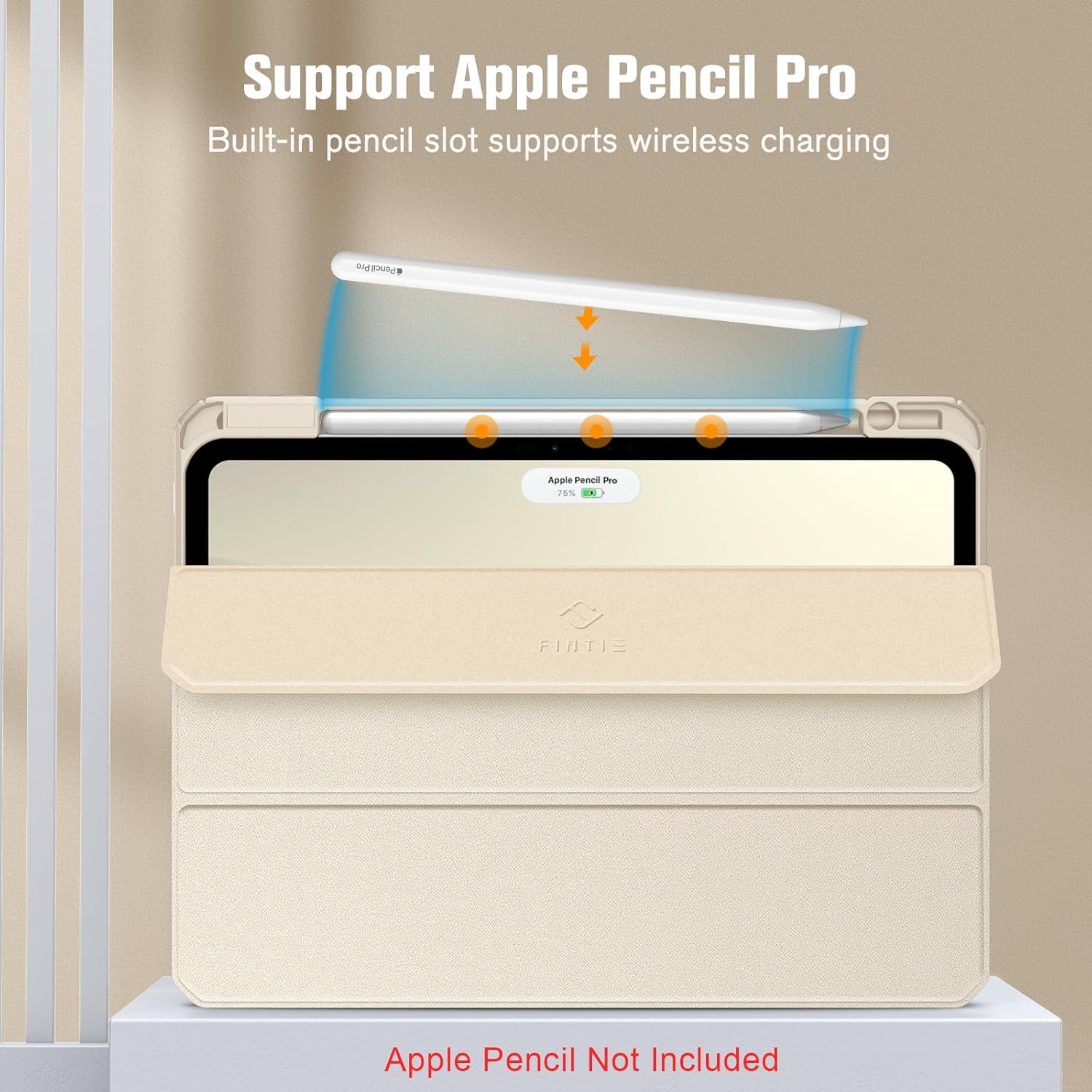 Husă tip carte OSIRION pentru iPad Pro 11 inch, suport magnetic, Auto Sleep/Wake, Starlight
