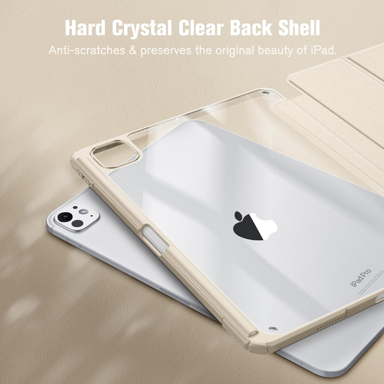 Husă tip carte OSIRION pentru iPad Pro 11 inch, suport magnetic, Auto Sleep/Wake, Starlight