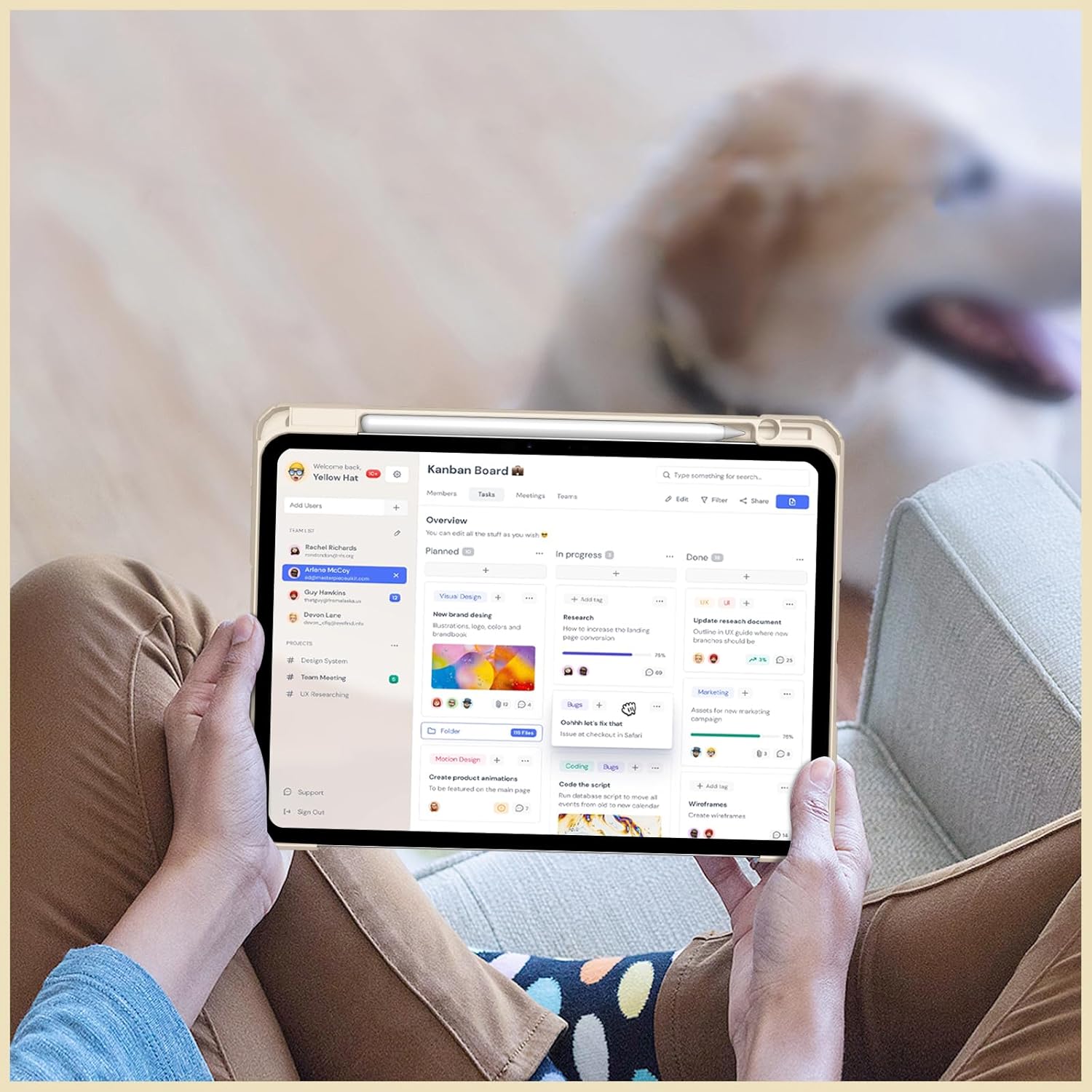 Husă tip carte OSIRION pentru iPad Pro 11 inch, suport magnetic, Auto Sleep/Wake, Starlight