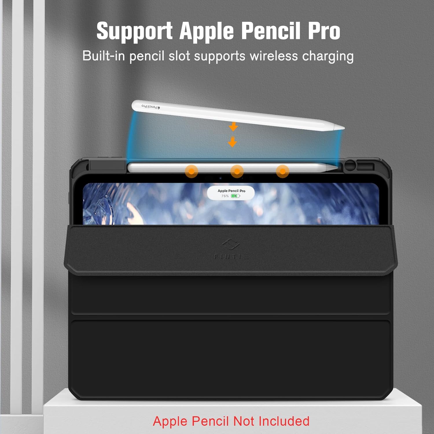 Husă tip carte OSIRION pentru iPad Pro 11 inch, suport magnetic, auto sleep/wake, neagră
