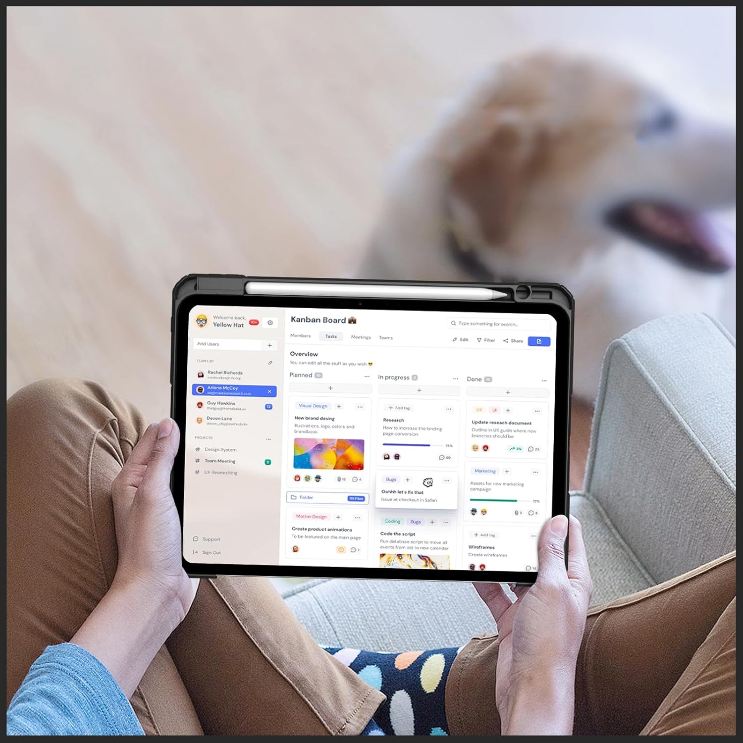 Husă tip carte OSIRION pentru iPad Pro 11 inch, suport magnetic, auto sleep/wake, neagră