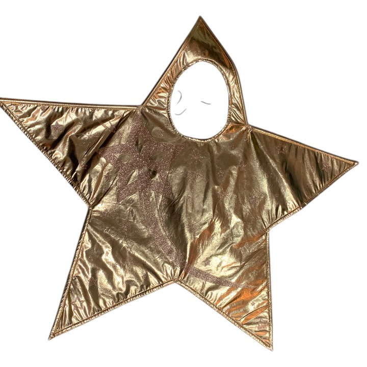 Costum model Stea de Craciun, aurie, pentru copii, marime universala