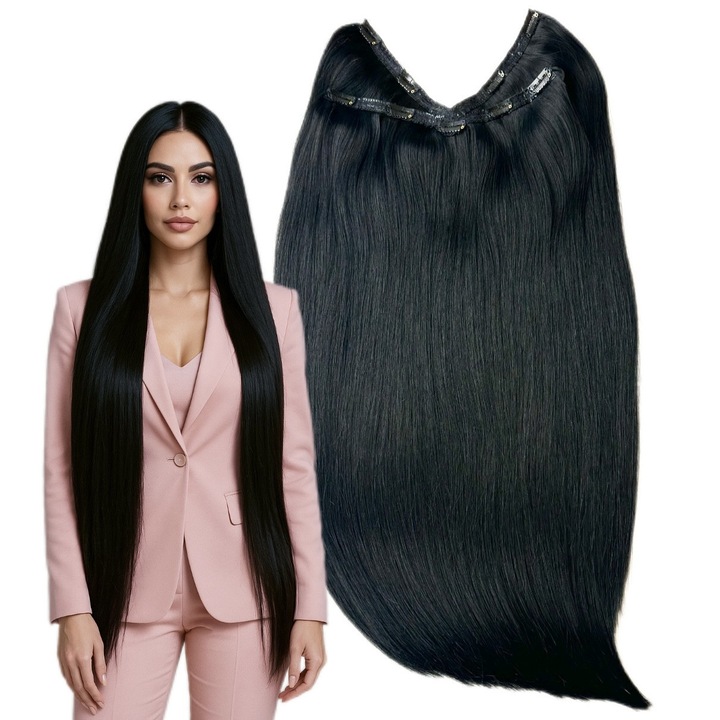 Tresa Eva Hair 4D, Oskar Shop, Negru, 60 cm, volum generos