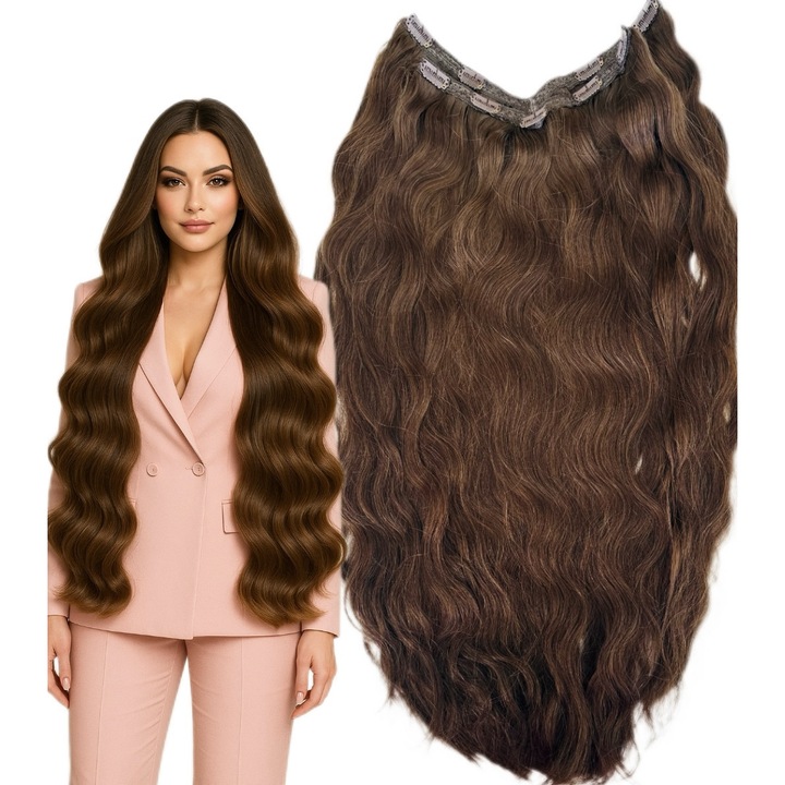 Extensie de păr, Oskar Shop, Tresa Eva 4D, volum generos, saten mediu, 180-200g