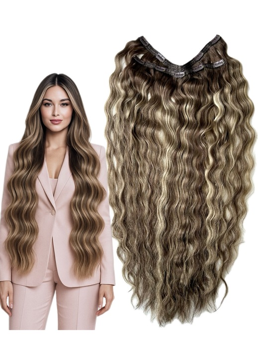 Tresa Eva 4D, Oskar Shop, extensie clips, par rusesc autentic, multicolor, 180-200g