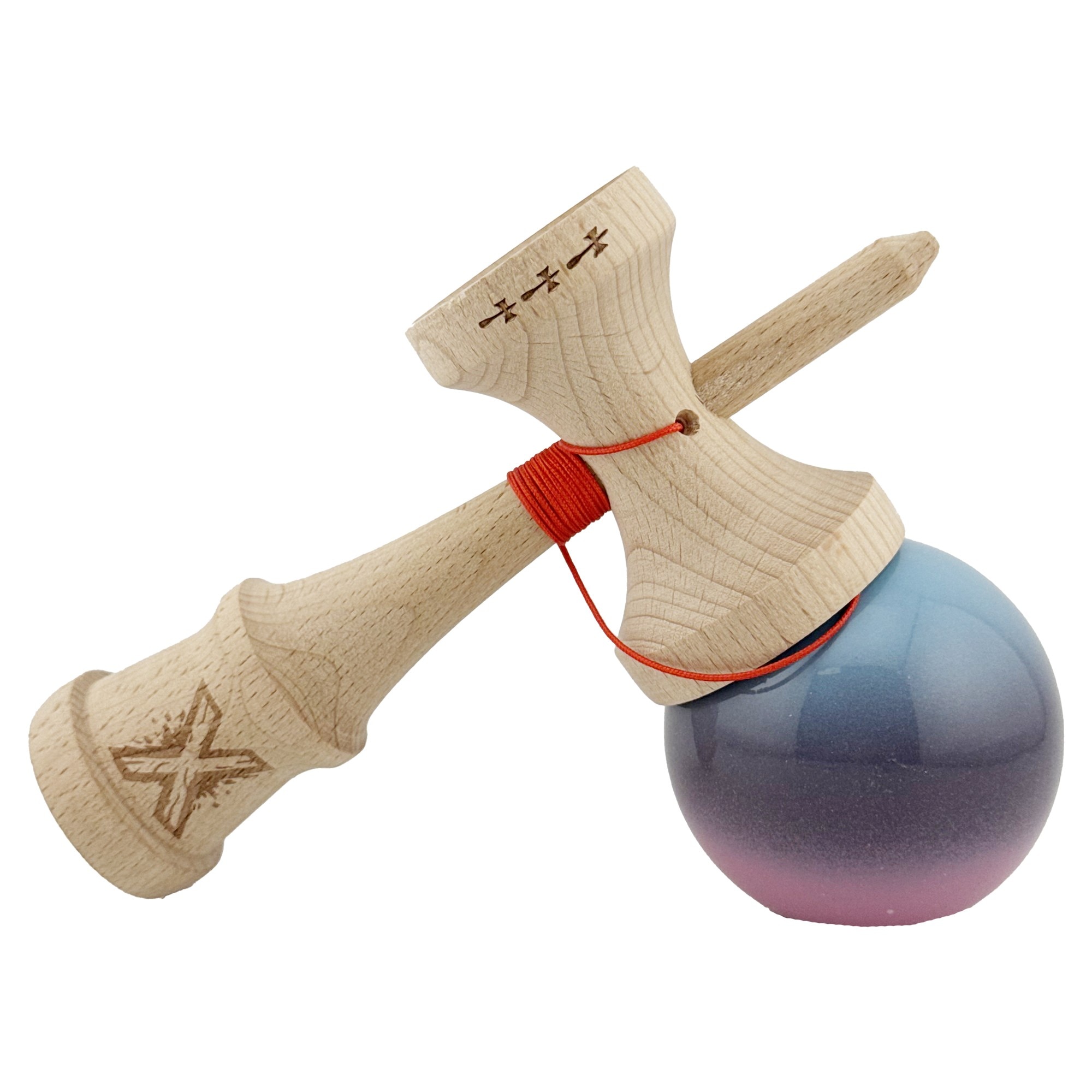 Kendama Profesionala X, Lemn, Super Sticky, Big Cups V2, Albastru ...