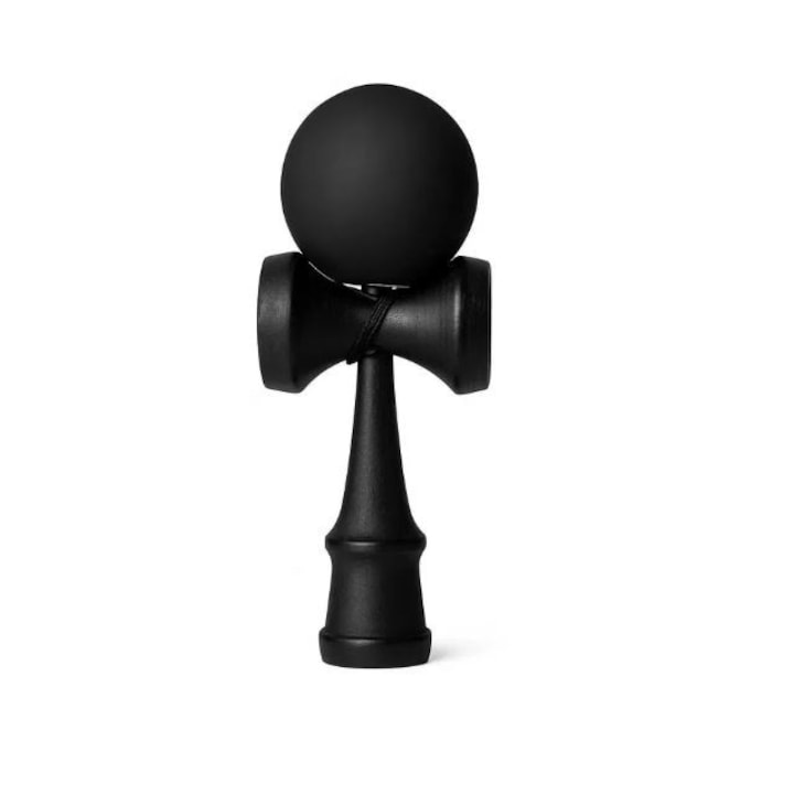 Kendama Originala, profesionala lemn de fag Obsidian, Culoare neagru mat, lungime 18 cm, Spo Sculeprofionline