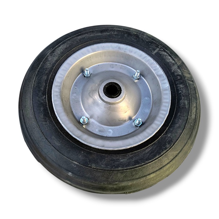 Roată pneumatică pentru roabă 3.50-7, jantă metalică, profil crapat, cauciuc, set