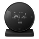 Termostat wireless WiFi pentru incalzire centrala pe gaz, cu baterie, control prin aplicatie si asistent vocal, Negru