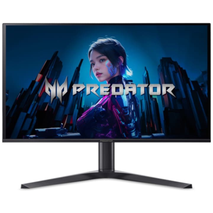 Монитор за игри QD-OLED Acer Predator 26.5" X27UX1b, QHD 2560 x 1440, HDMI, DisplayPort, тонколони, 240 Hz, 0.03 ms Черен