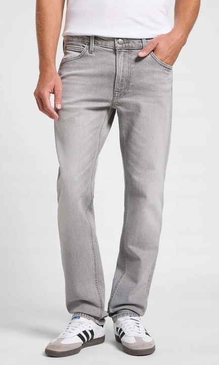 Blugi barbati Lee DAREN, gri, bumbac, talie joasa, croiala regular fit