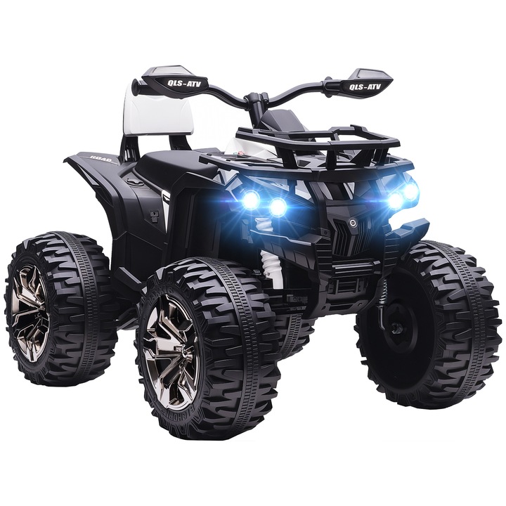 Електрически ATV за деца Homcom, бял, 12V, 4 колела, размери 100x65x73см