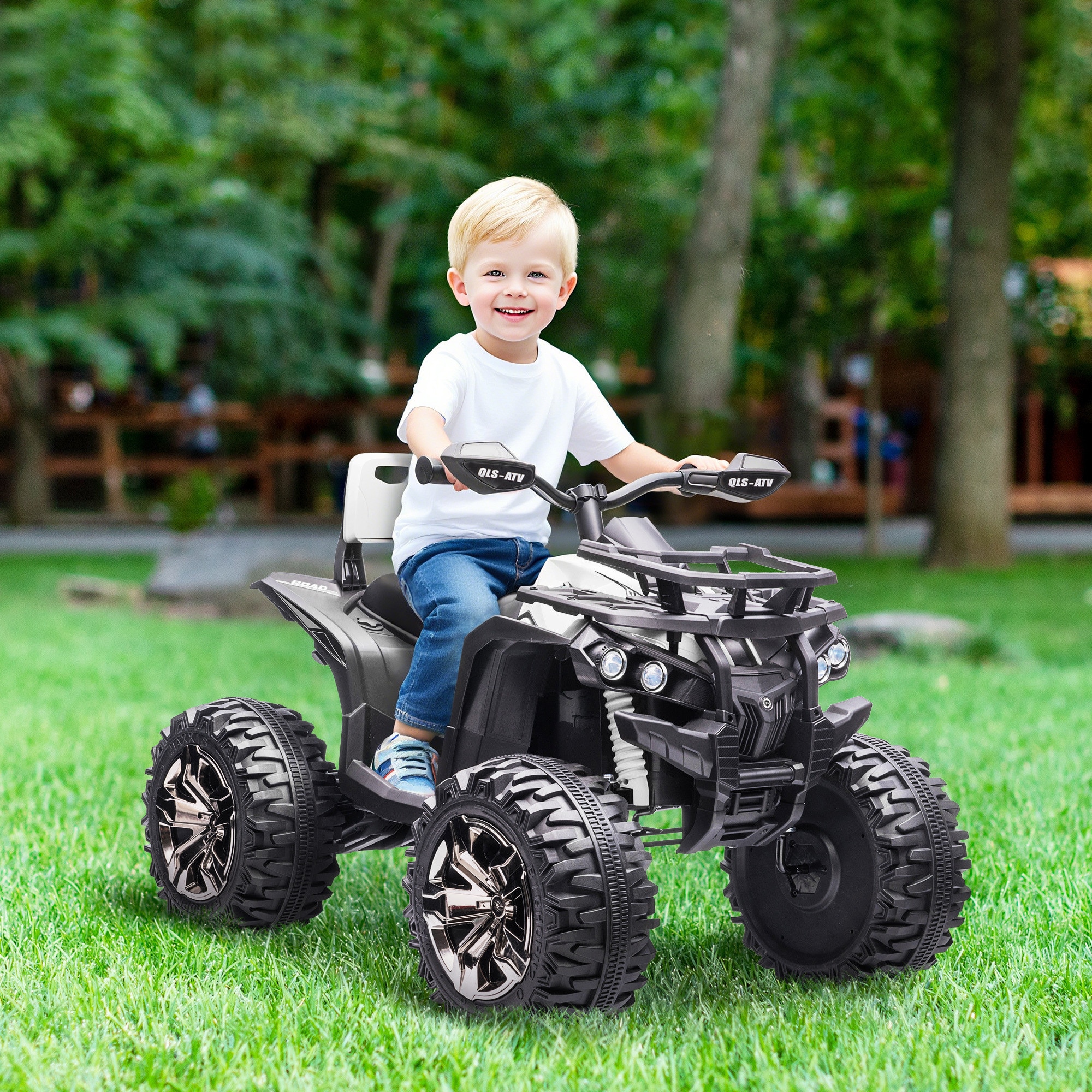 Atv Emag Електрически ATV за деца Homcom, бял, 12V, 4 колела, размери ...