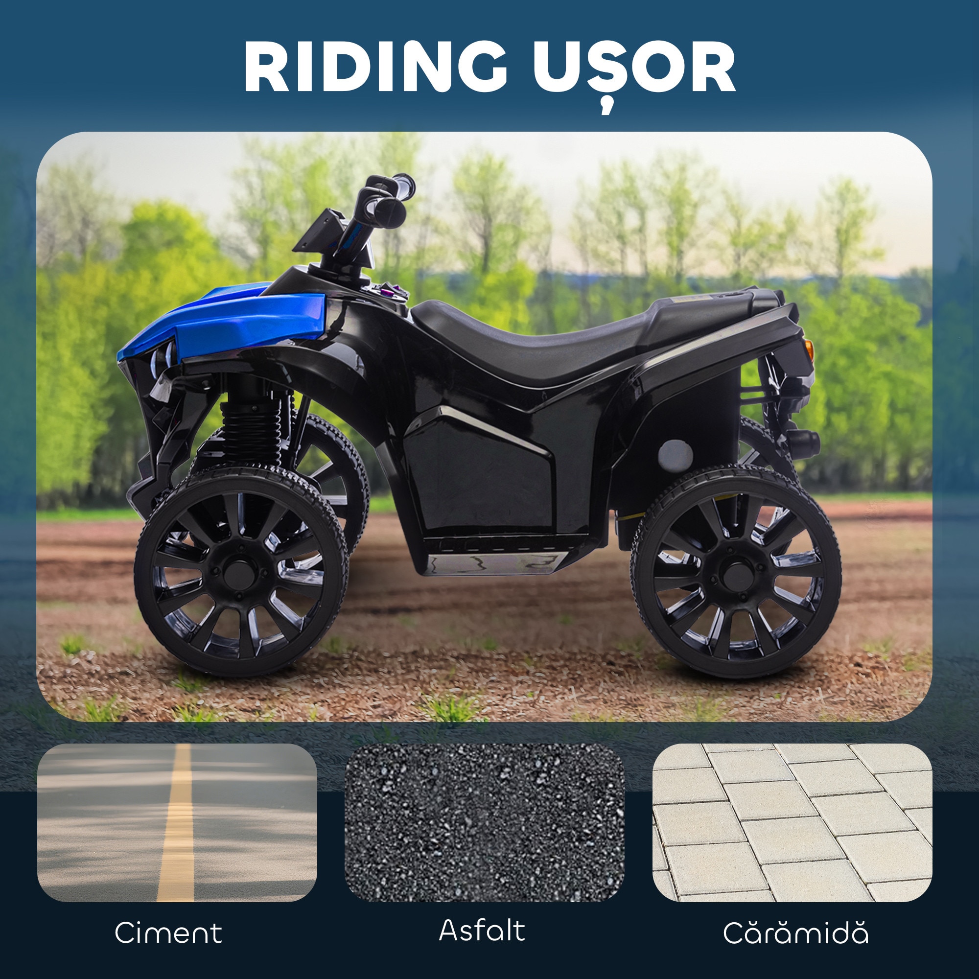 AIYAPLAY Quad Electric pentru Copii ATV cu Baterie Reincarcabila