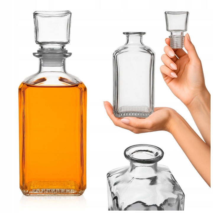 Üveg kancsó, SuperButelki, klasszikus design, 1 l, 24.3x9.1cm, átlátszó