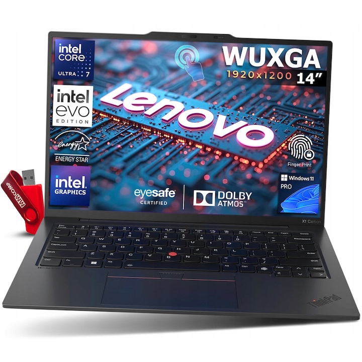 Laptop Lenovo ThinkPad X1 Carbon G12, intel core, 32 GB 4 TB SSD, 14 " WUXGA 1920 x 1200 IPS, Intel® Graphics, 6400 MHz, Windows 11 Pro, Tactil
