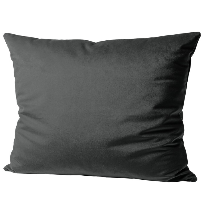 Fata De Perna Decorativa, 40x60 cm, HomeView, Velvet, Monocolor, Fermoar, model 8919