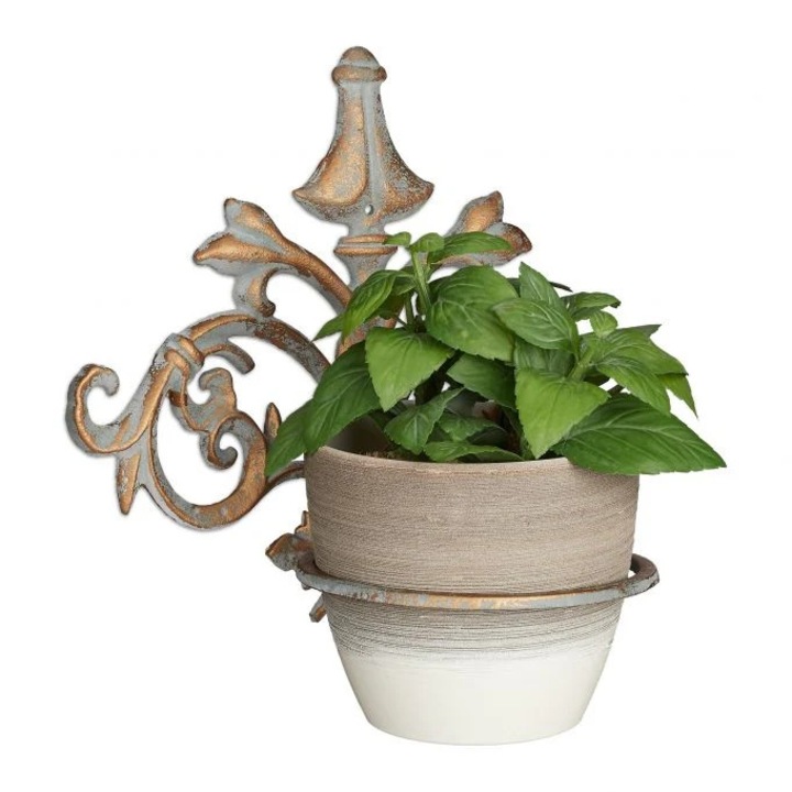 Стойка за цветя B2X, чугун, бароков стил, 32,5x31,5x7,5см