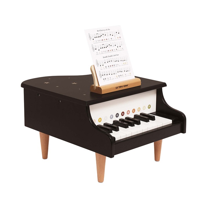 Fából készült zongora, Le Toy Van, fekete, 3 év+